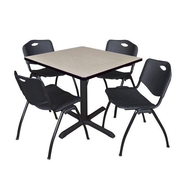 Square Tables > Breakroom Tables > Cain Square Table & Chair Sets, 42 W, 42 L, 29 H, Maple, Cain, Mfr#: TB4242PL47BK